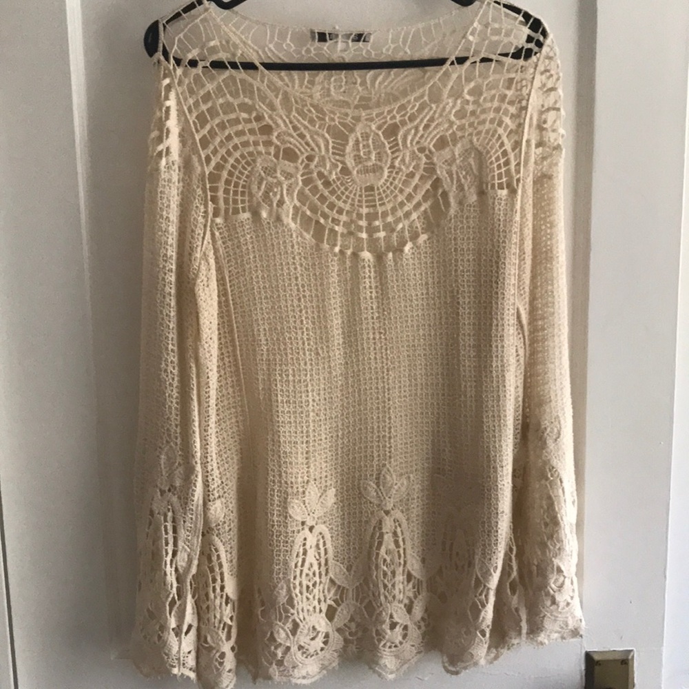 Crocheted beige top